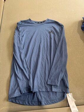 adidas Men’s Long Sleeve Crew Tee in Navy Blue